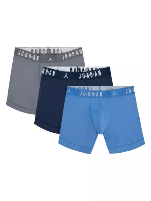 Jordan Men's Flight Cotton Core 3-Pack Boxer Brief -Blue/Black/Grey