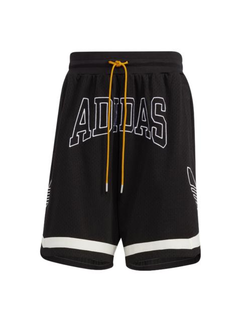 adidas originals Contrasting Colors Alphabet Logo Printing Lacing Straight Sports Shorts Black HZ980