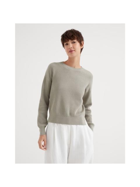 Brunello Cucinelli Brunello Cucinelli Wolight Grey Ribbed Sweater