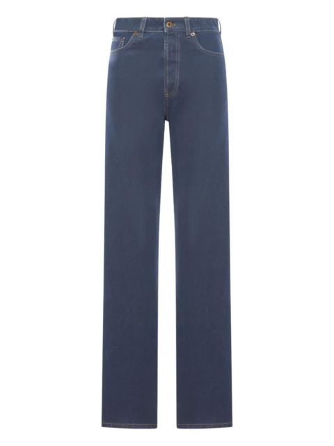 Miu Miu Miu Miu Women Embroidered-Logo Flock Jeans