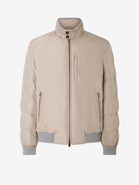 CORNELIANI Beige technical poplin bomber jacket