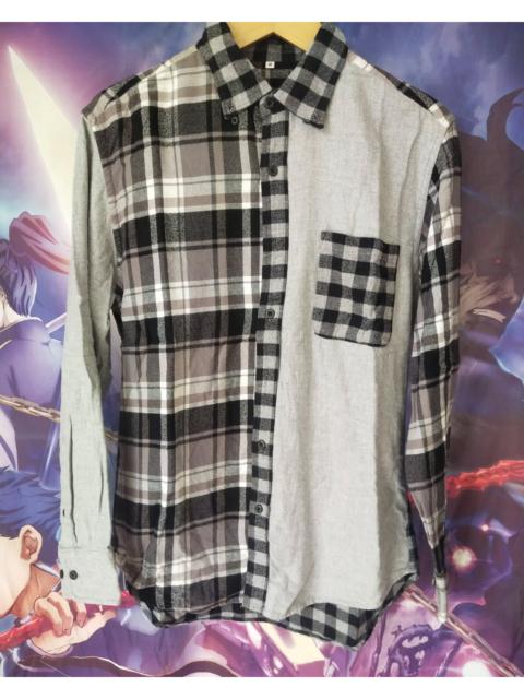 Hysteric Glamour Topvalu Black and White Colorblock Plaid Flanel Shirt
