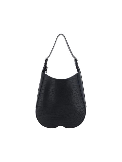 Burberry Burberry Black Leather Medium Chess Shoulder Bag