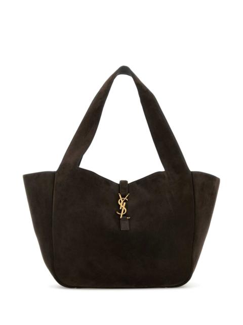 SAINT LAURENT Saint Laurent Women Brown Suede Leather Le 5 Ã  7 Bea Shopping Bag