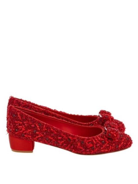 FERRAGAMO Ferragamo Vara Embellished Ballet Pumps, Size 7 C