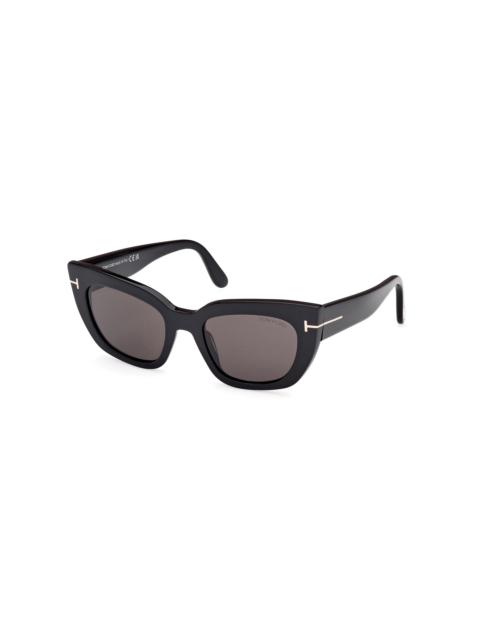 TOM FORD Tom Ford Smoke Cat Eye Ladies Sunglasses FT1190 01A 53