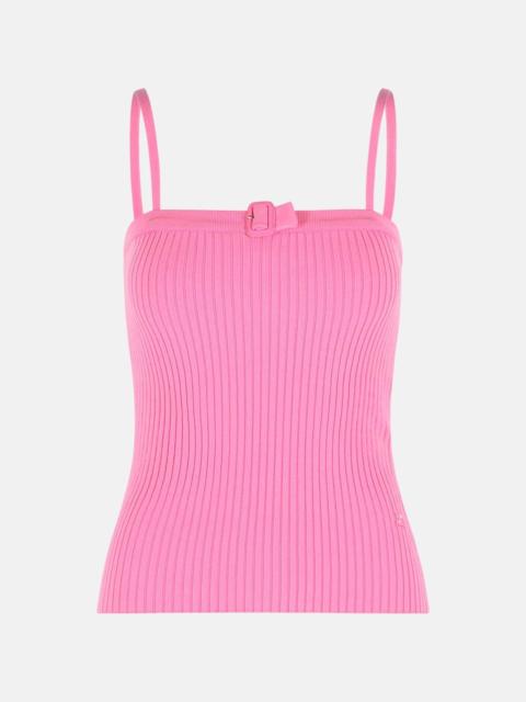 courrèges 'BUCKLE' TANK TOP IN PINK VISCOSE BLEND