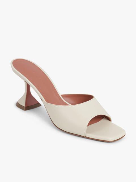 Amina Muaddi LUPITA 70MM HEEL SLIPPER | ALMOND