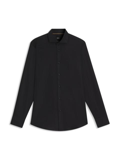 BOSS SLIM-FIT SHIRT IN ITALIAN-MADE STRUCTURED COTTON