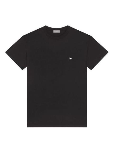 Dior DIOR White Bee Embroidered Short Sleeve Unisex Black 733J603B0446-C980