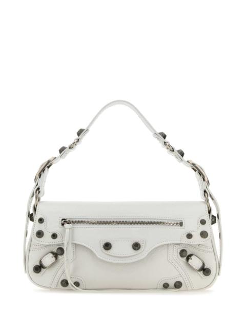 BALENCIAGA Balenciaga Women White Leather Small Le Cagole Sling Shoulder Bag