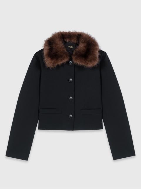 maje Short jacket with removable collar