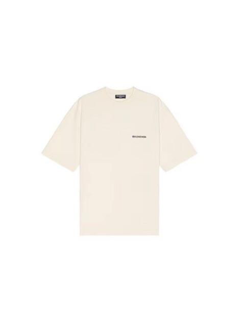 BALENCIAGA Balenciaga Khaki Short-Sleeve T-Shirt with Back Logo Print