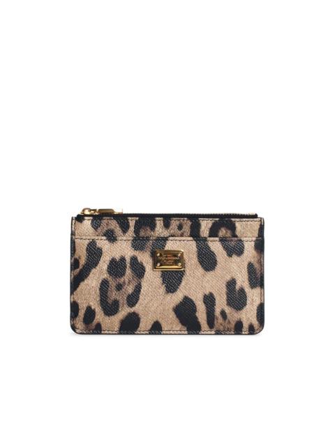 Dolce & Gabbana Dolce & Gabbana 'Dauphine' Leopard Print Leather Card Holder Women