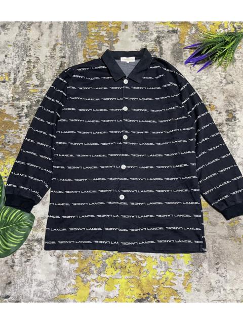 Other Designers Vintage LANCEL Homme Spell Out Full Print Button Up tee