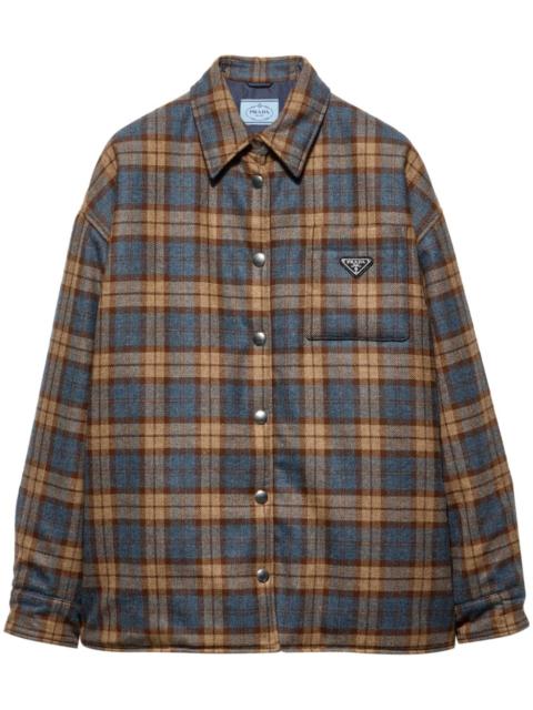 Prada checked wool-twill lumberjack jacket