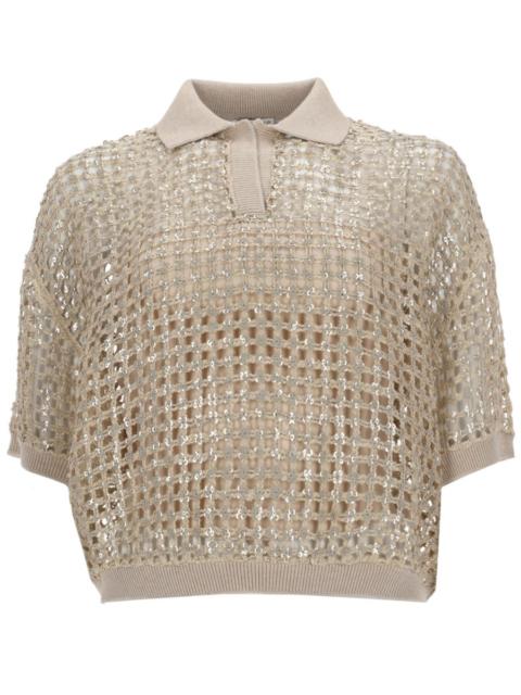 Brunello Cucinelli Brunello Cucinelli Women Silk And Linen Knit Polo Shirt