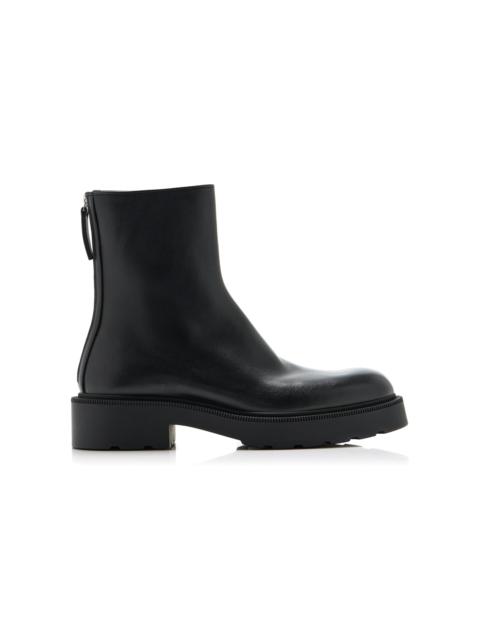 The Row Nobilis Leather Ankle Boots black