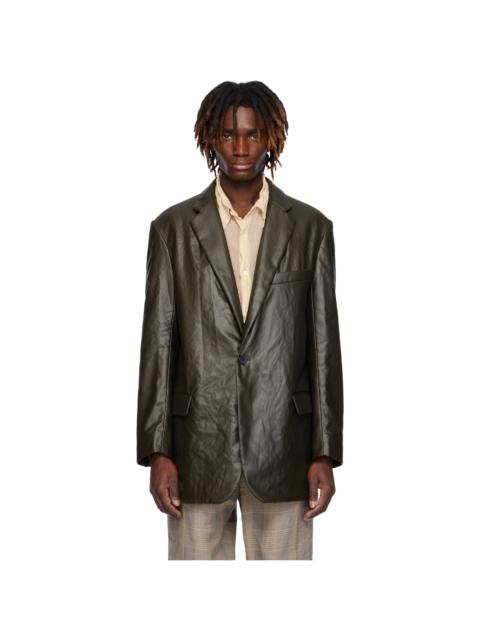 Dries Van Noten Brown Coated Blazer