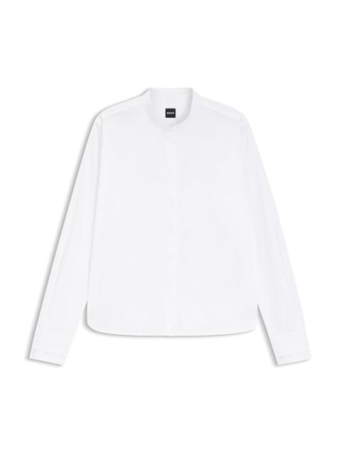 BOSS REGULAR-FIT BLOUSE IN COTTON POPLIN WITH CONCEALED PLACKET
