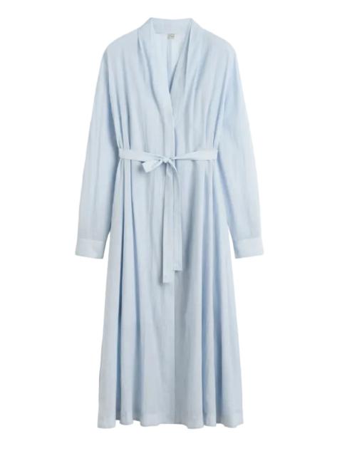 TOTEME Belted Cotton Voile Dress in Sky