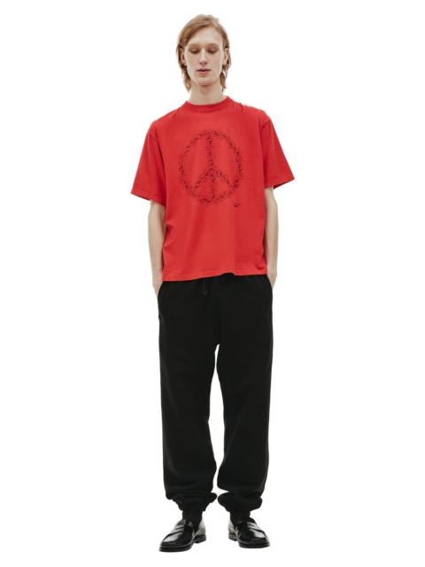 UNDERCOVER PEACE SIGN T-SHIRT IN RED