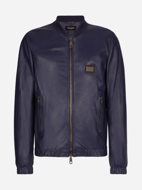 Dolce & Gabbana Leather jacket with branded tag