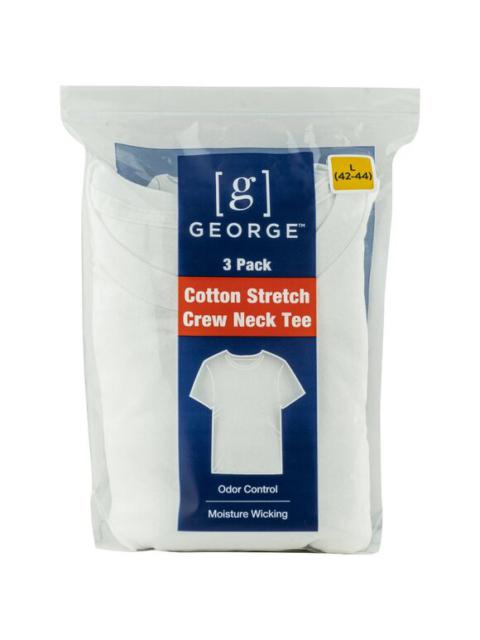 Other Designers George Men's 3-Pack Cotton Stretch White Crewneck Tees