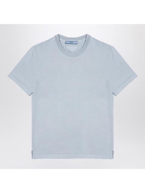 Prada Prada Light Blue Cotton T-Shirt With Wear Women