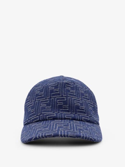 FENDI Fendi FF Jacquard Denim Baseball Hat Blue