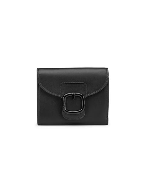 Santoni Black leather wallet with coin pocket