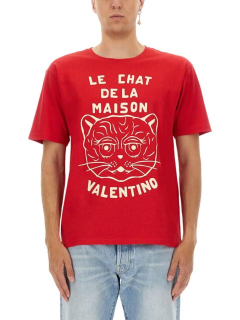 Valentino Valentino Men T-Shirt With "Chat De La Maison" Print