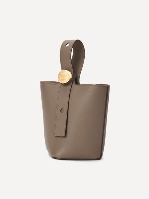 Loewe Mini Pebble Taupe Leather Bucket Bag
