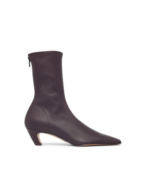 KHAITE Khaite Arizona Burgundy Leather Ankle Boots