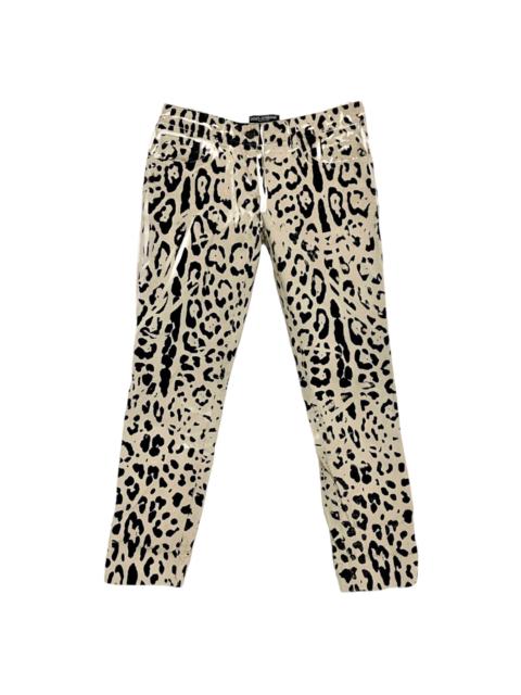 Dolce & Gabbana Dolce & Gabbana Neutral Leopard Print Mid-Rise Straight Leg Jeans