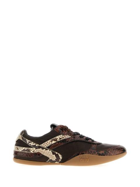 Miu Miu Miu Miu Women Multicolor Fabric And Leather Sneakers