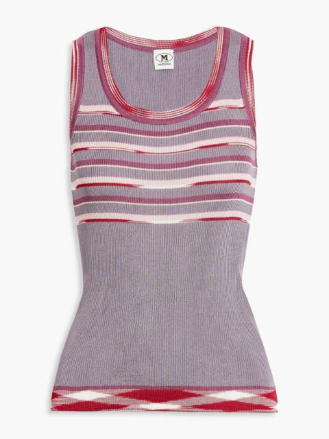 Missoni Space-dyed striped crochet-knit tank