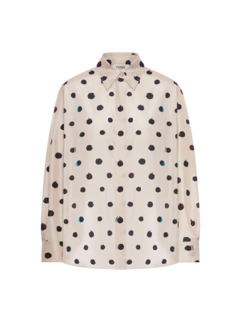 FENDI FENDI $1800 Pink Taffeta Shirt New & Authentic (Women's size