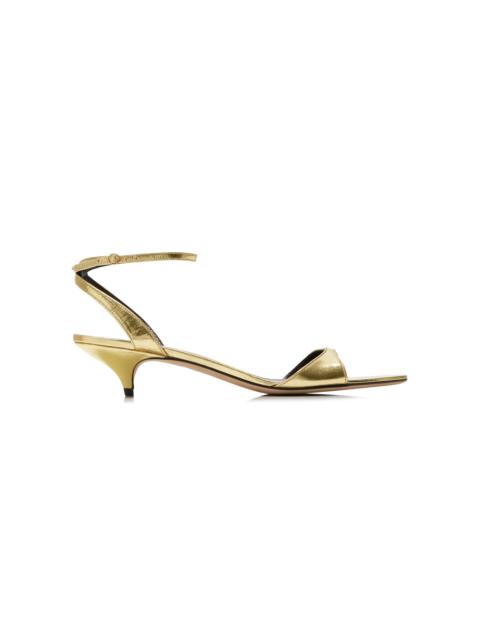 The Row Vika Metallic Leather Sandals gold