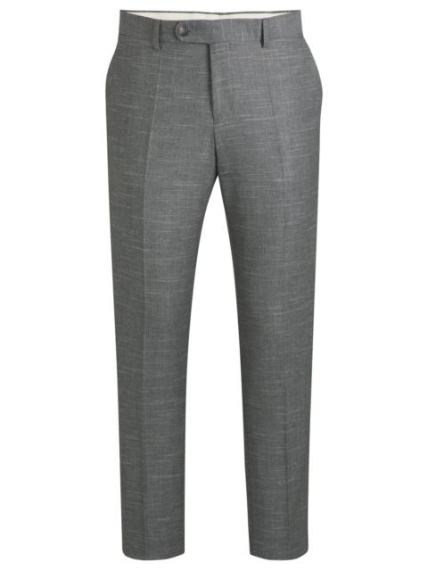 BOSS SLIM-FIT TROUSERS IN PATTERNED WOOL