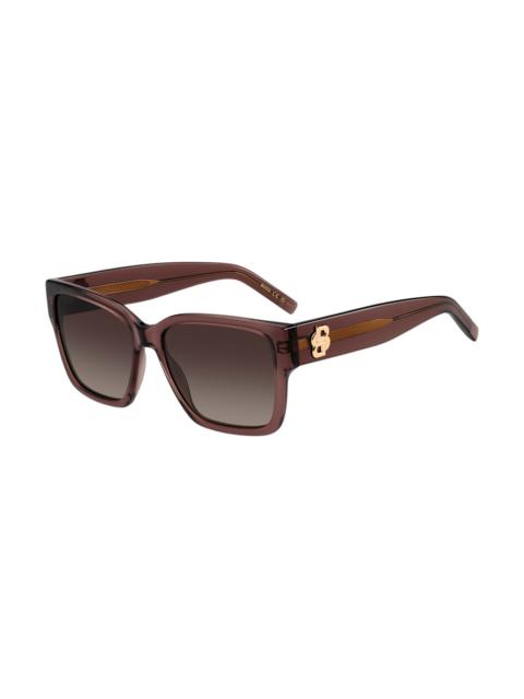 BOSS BROWN-ACETATE SUNGLASSES WITH DOUBLE B MONOGRAM