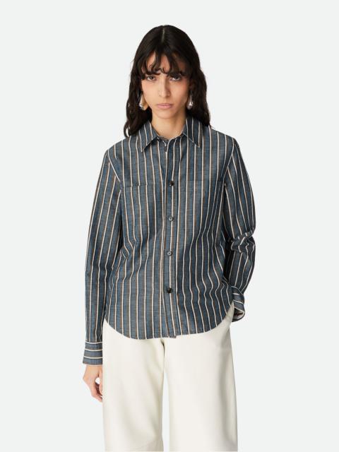 Bottega Veneta Cotton And Linen Stripe Shirt