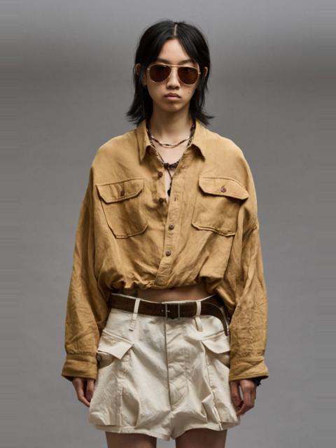 R13 CROSSOVER UTILITY BUBBLE SHIRT - KHAKI