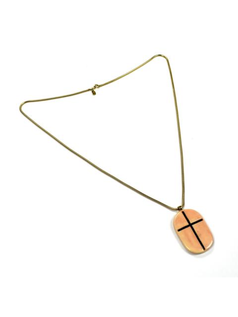 Givenchy Givenchy 1976 Runway Ivory Cross Pendant Necklace