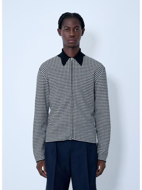 Jil Sander Jil Sander Men Houndstooth Zip-Up Shirt
