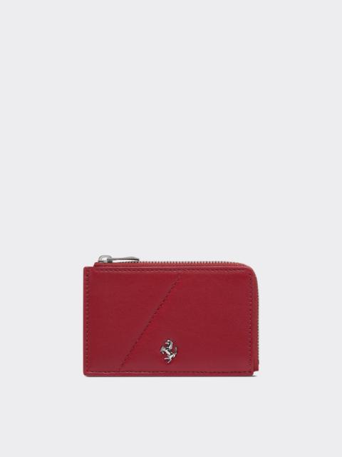 Ferrari Leather card holder with zip