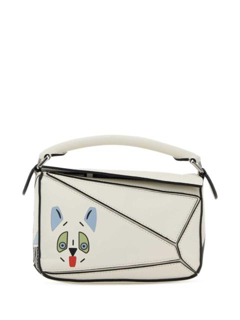 Loewe Loewe Women Chalk Leather Mini Puzzle Handbag
