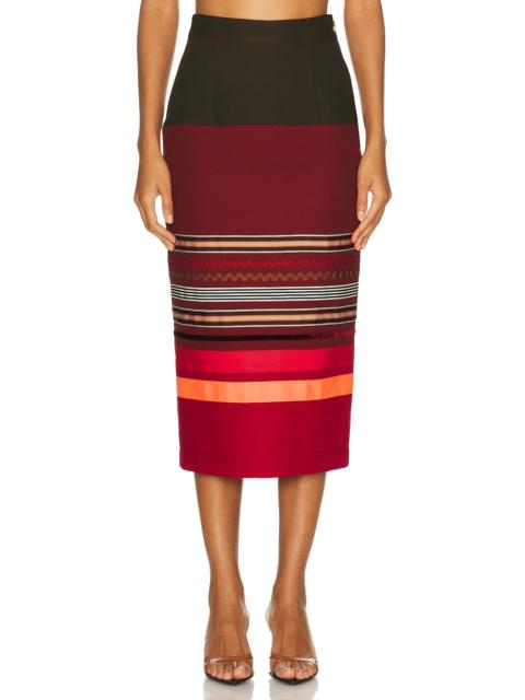 CHRISTOPHER JOHN ROGERS Colorblock Pencil Skirt