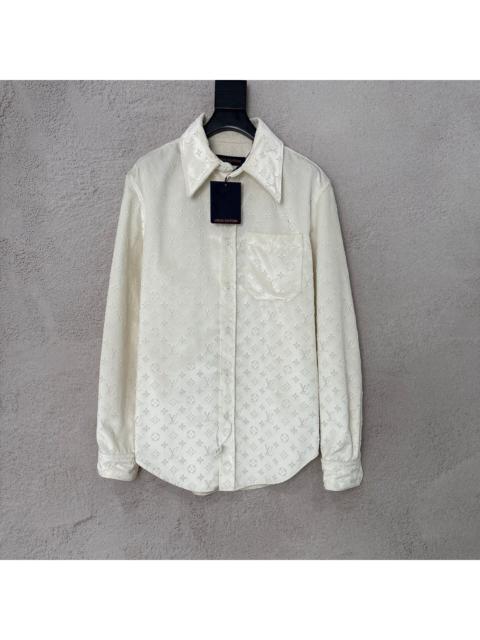 Louis Vuitton Louis Vuitton White Velvet Monogram Full Print Shirt