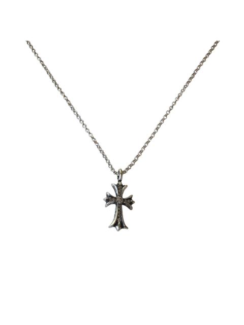 Chrome Hearts Chrome Hearts Diamond Cross Pendant With Roll Chain Necklace